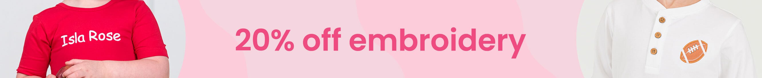 20% off embroidery