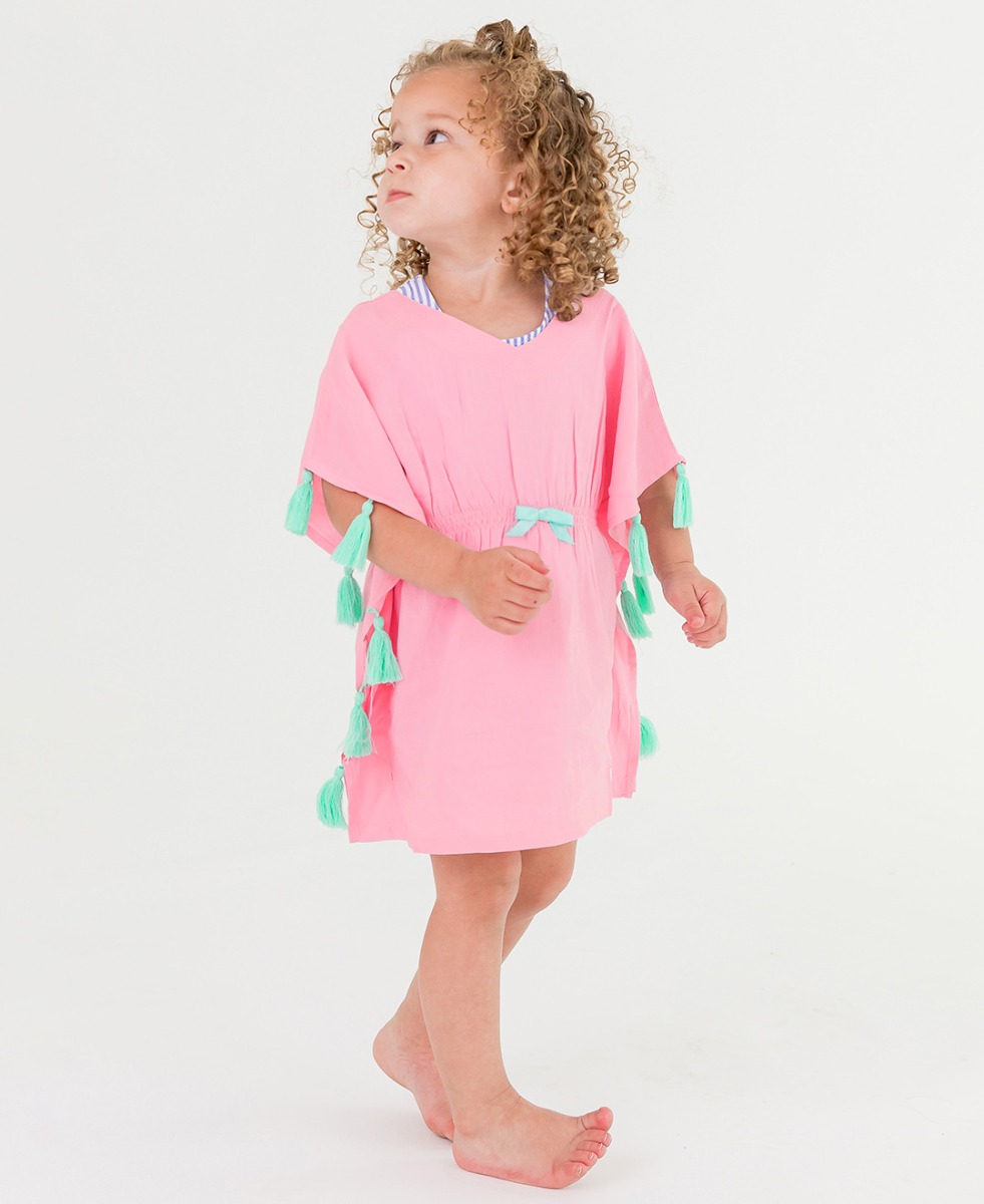 Pink Tassel Kaftan Cover-Up