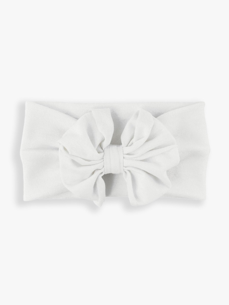 RuffleButts - White Big Bow Headband