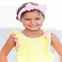 Pink Polka Dot Swim Bow Headband