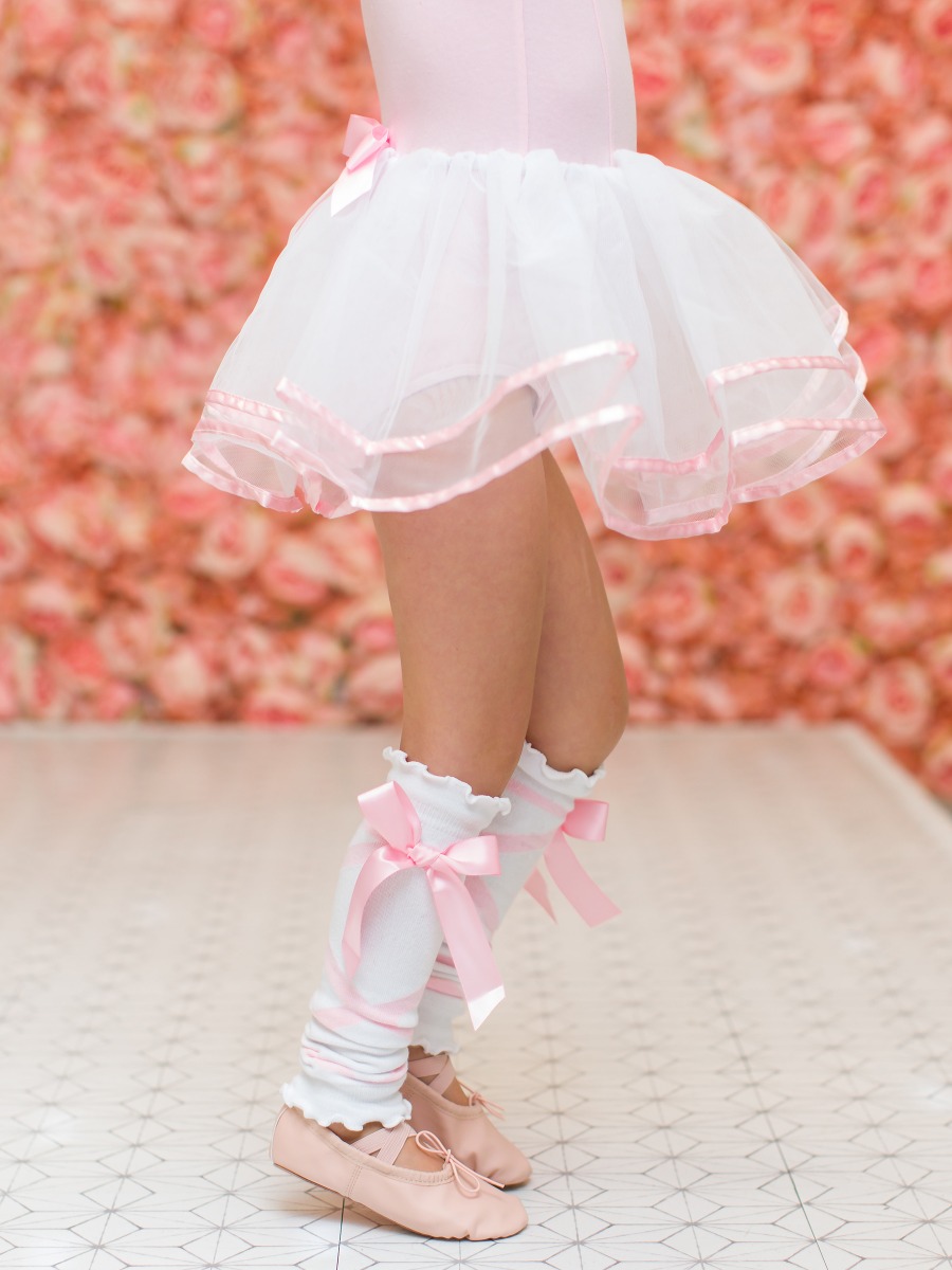 White Ballet Bow Leg Warmers