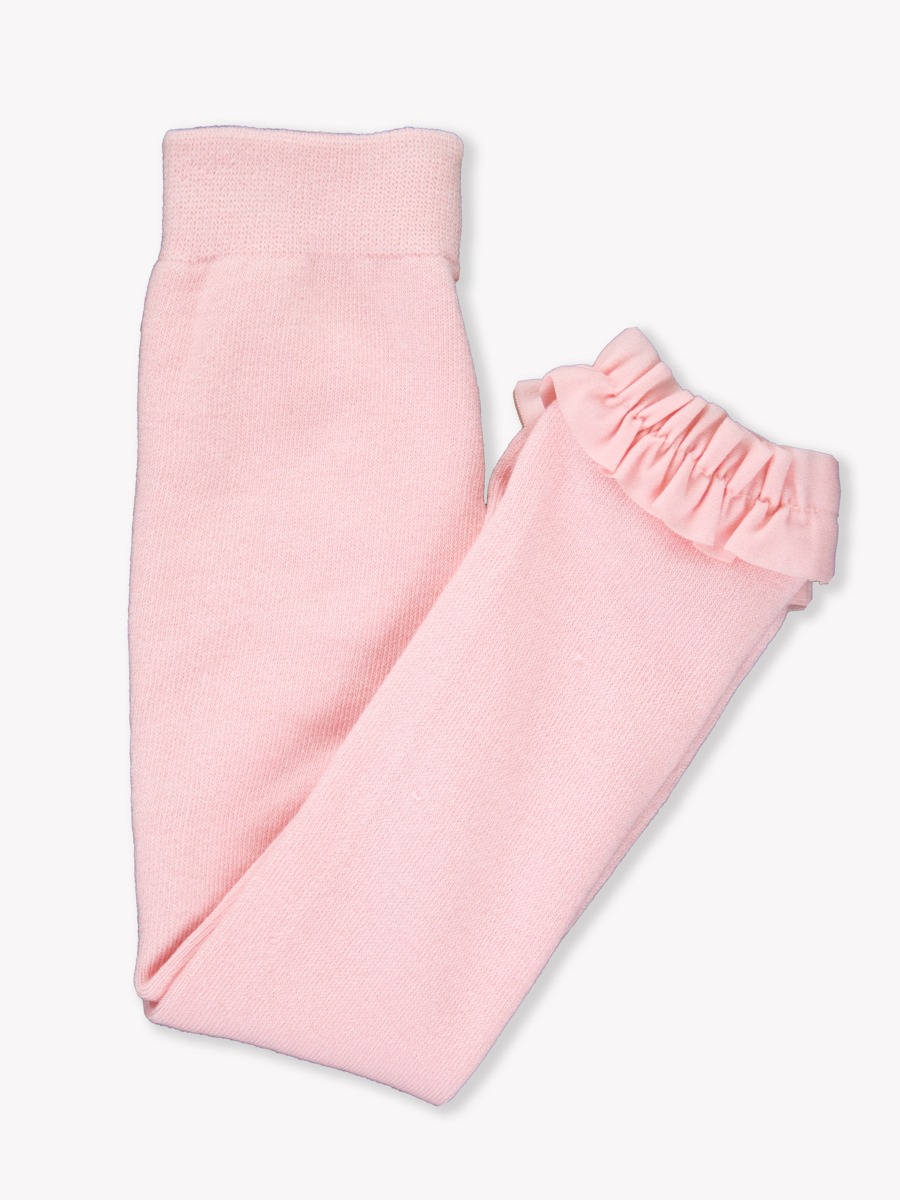 Pink Footless Ruffle Tights - 6-12m