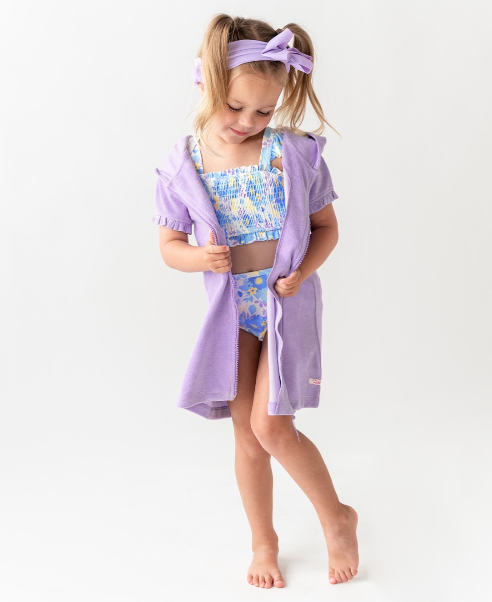 Lavender Terry Full-Zip Cover Up
