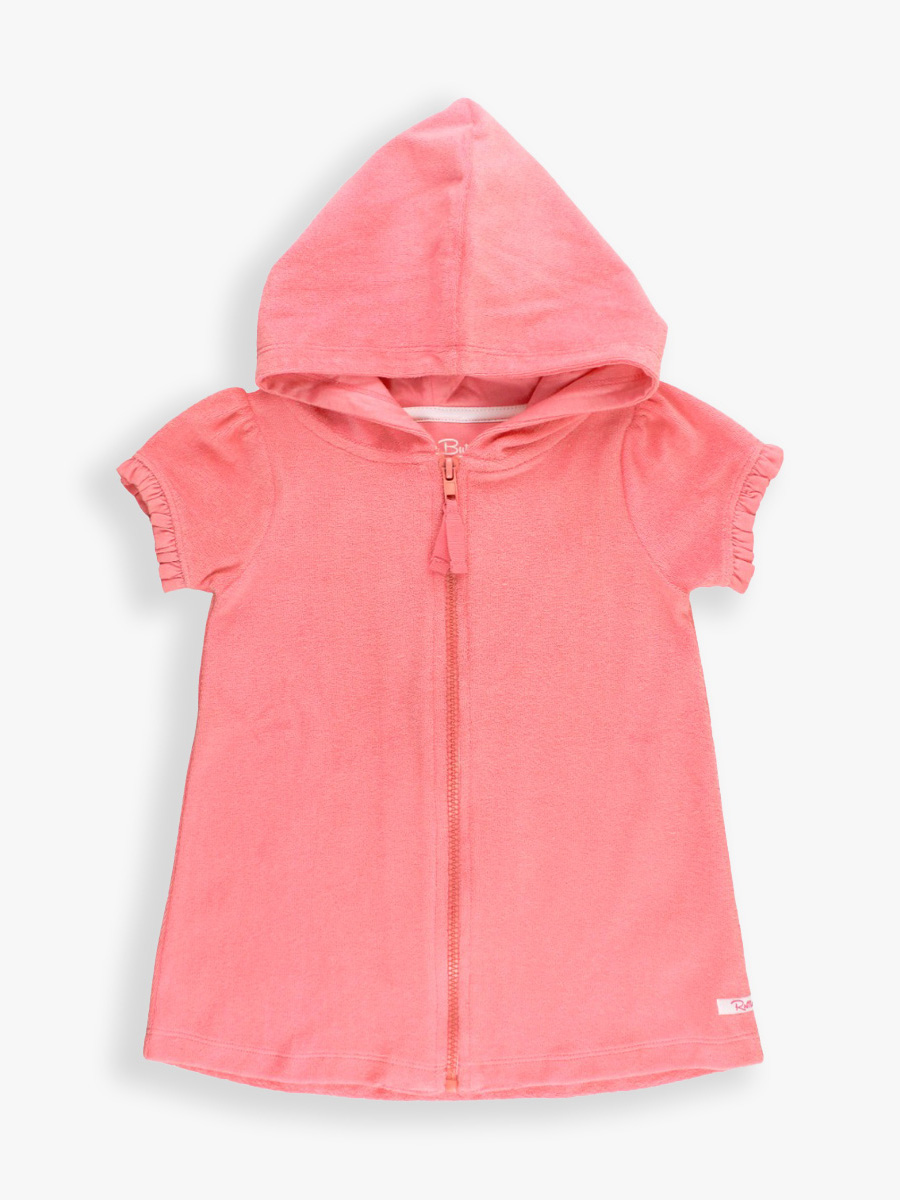 Bubblegum Pink Terry Knit Full-Zip Cover-Up