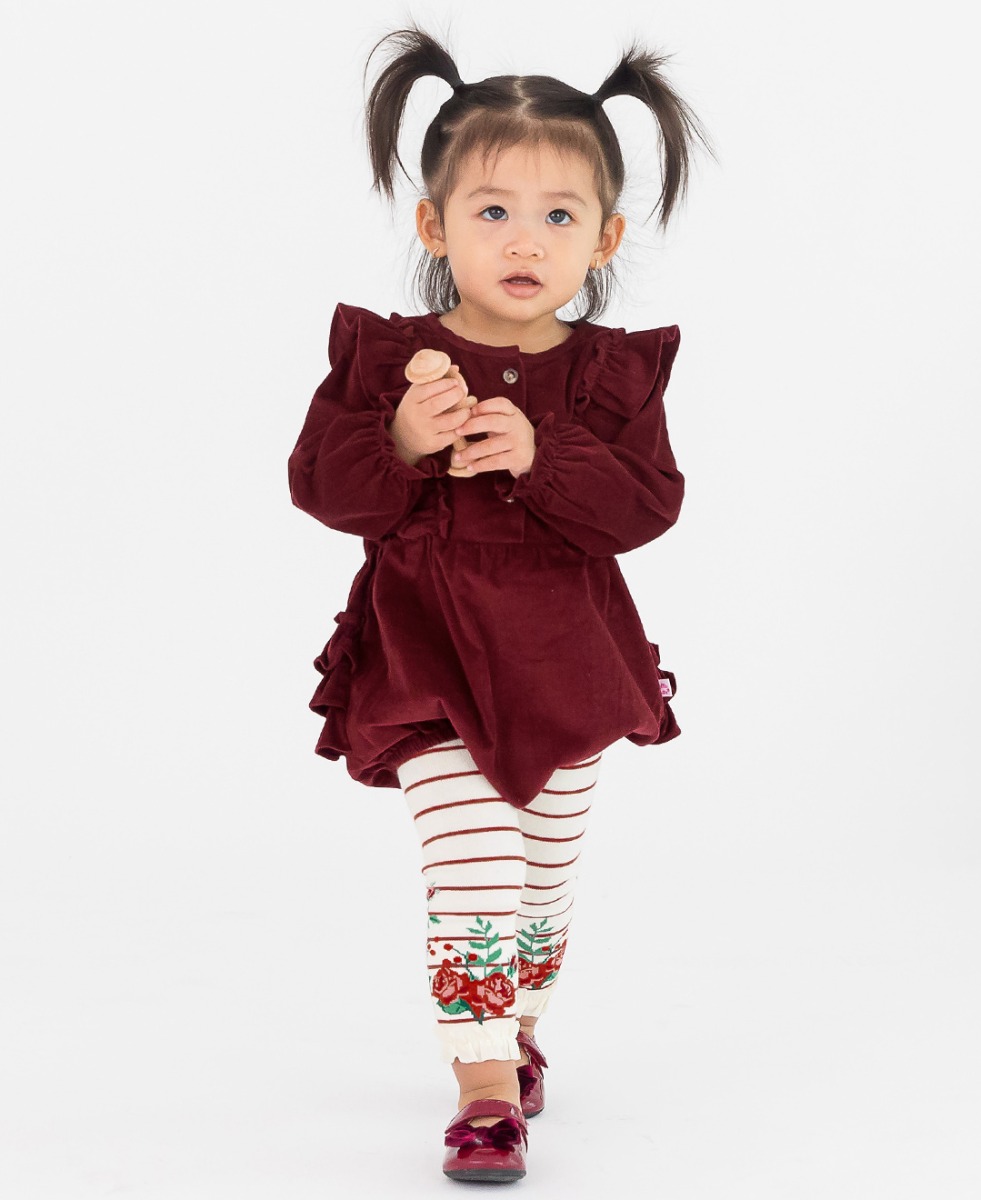 Rosewood Stripe Patterned Footless Tights