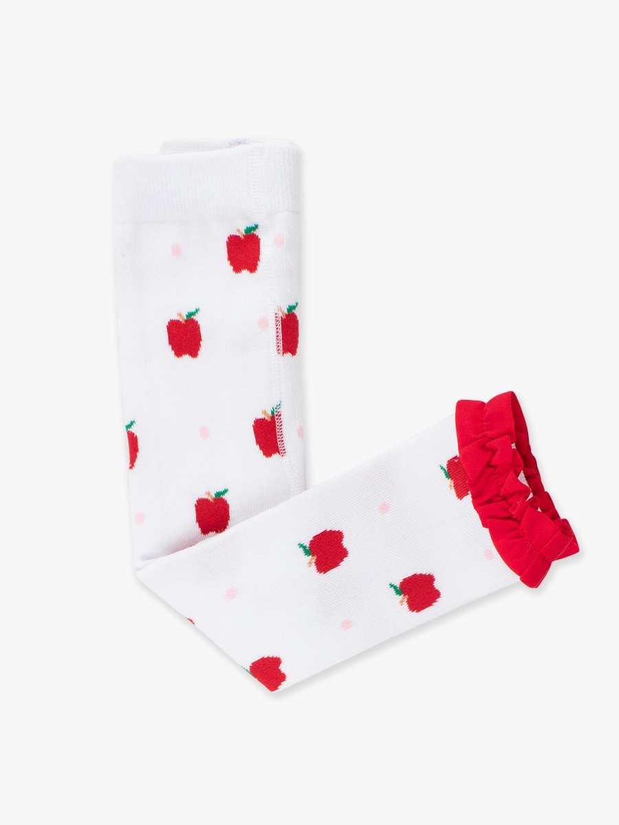 Apple Orchard Patterned Footless Ruffle Tights