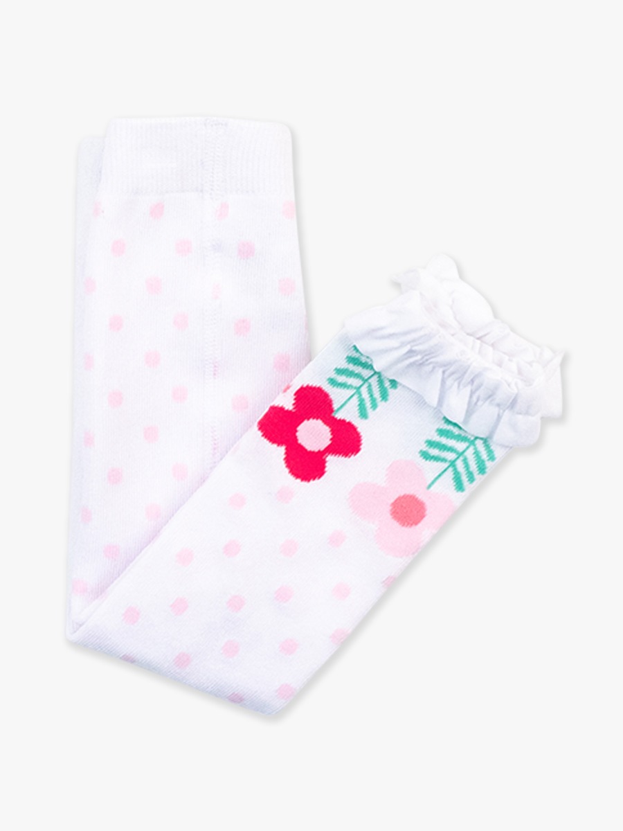 In Full Bloom Polka Dot Patterned Footless Ruffle Tights