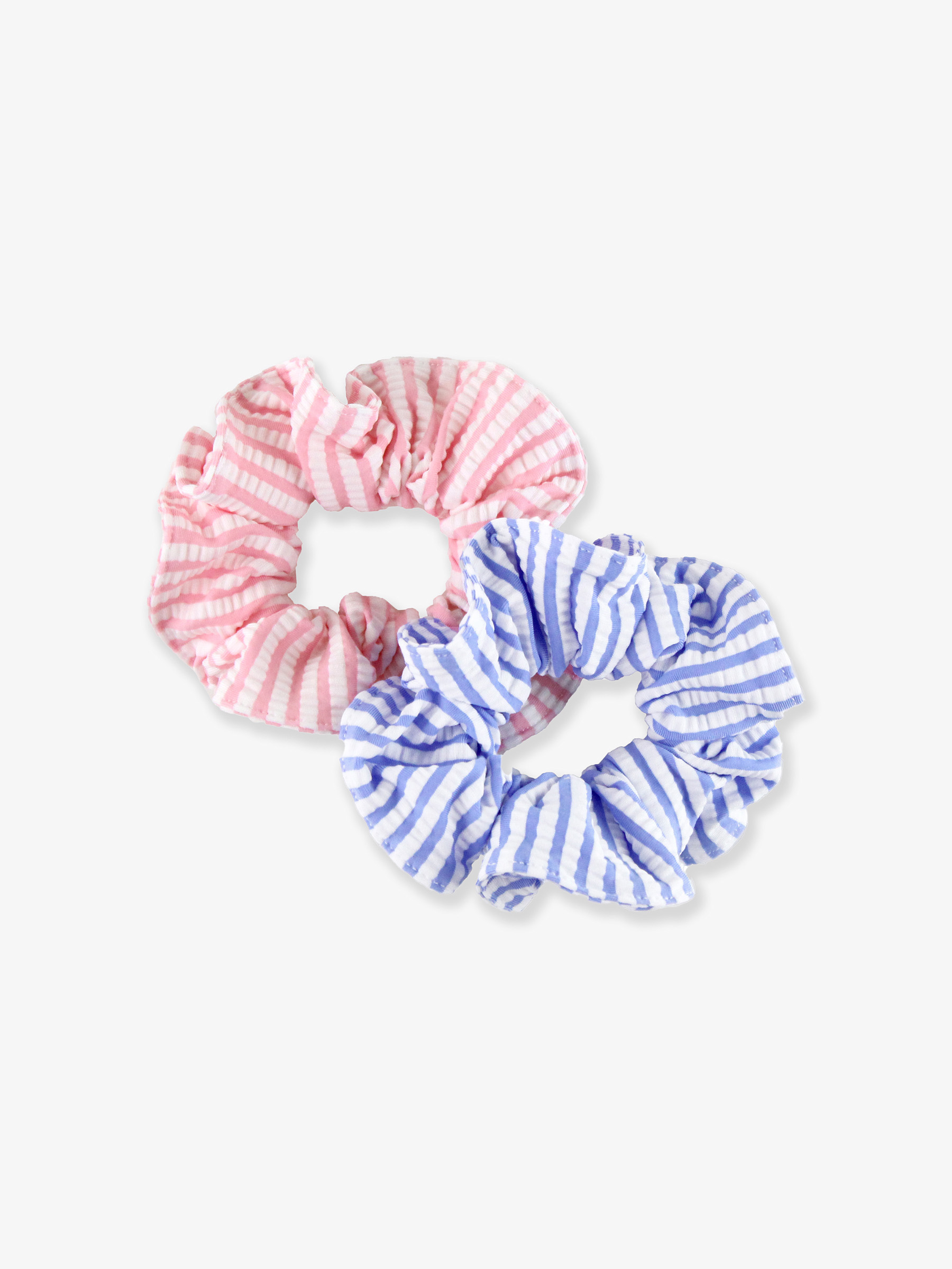 Pink Seersucker 2-Pack Scrunchies