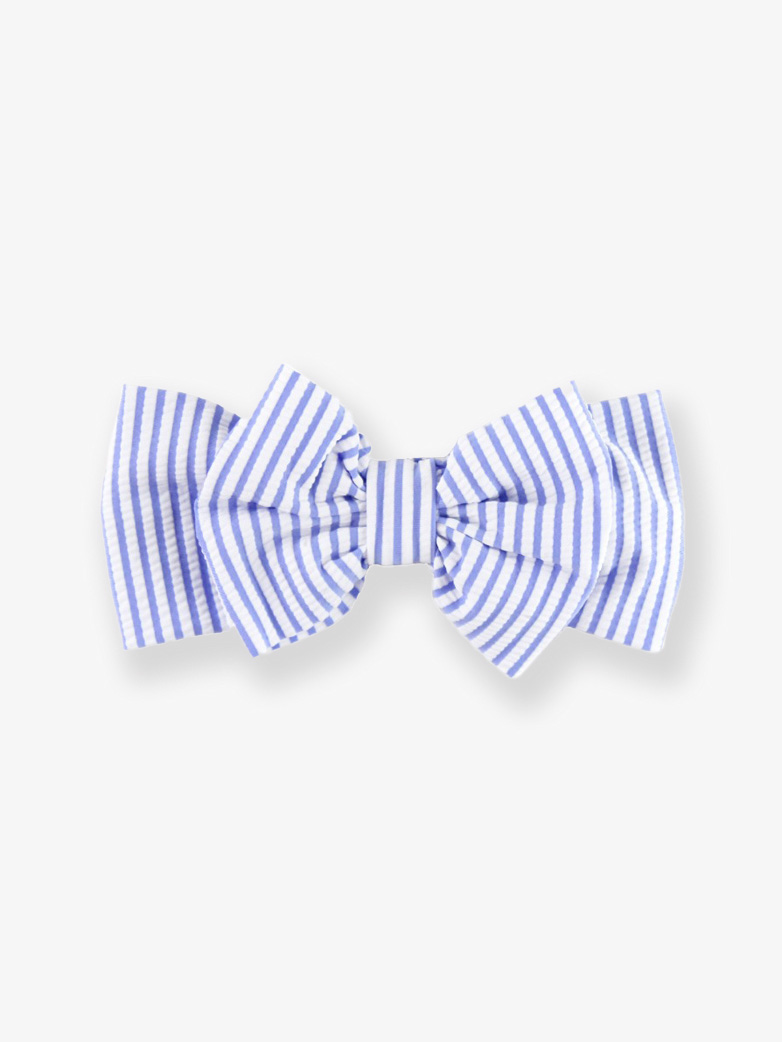 Periwinkle Blue Seersucker Swim Bow Headband - One Size