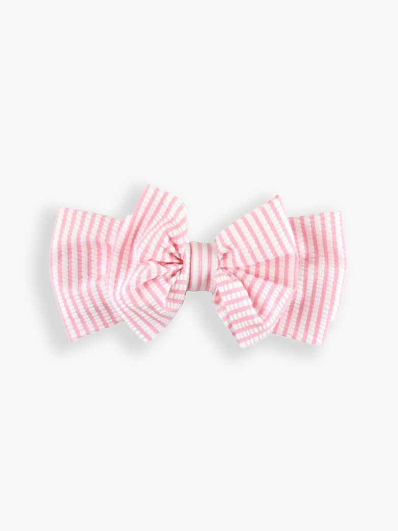 Pink Seersucker Swim Bow Headband