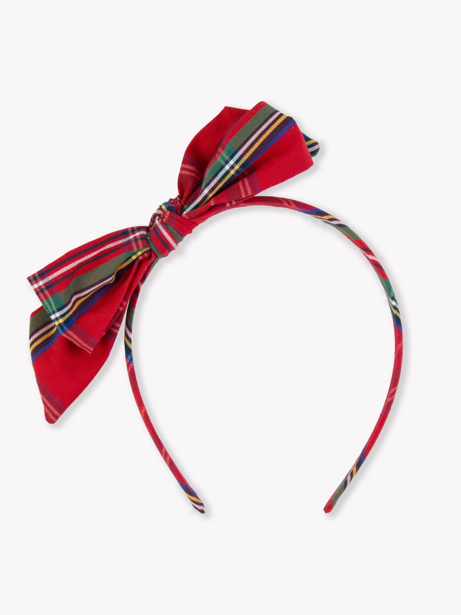 Tis The Season Plaid Skinny Big Bow Headband