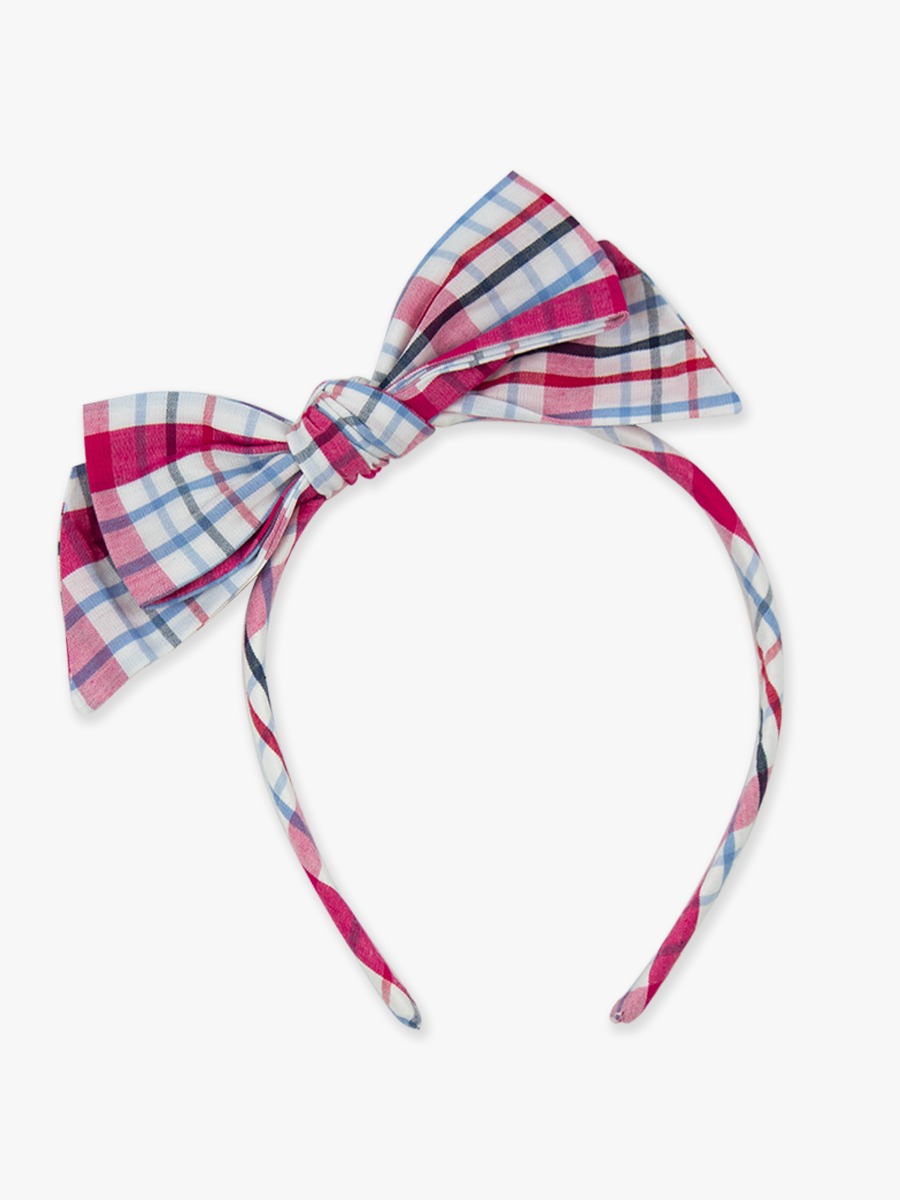 Adley Plaid Skinny Big Bow Headband