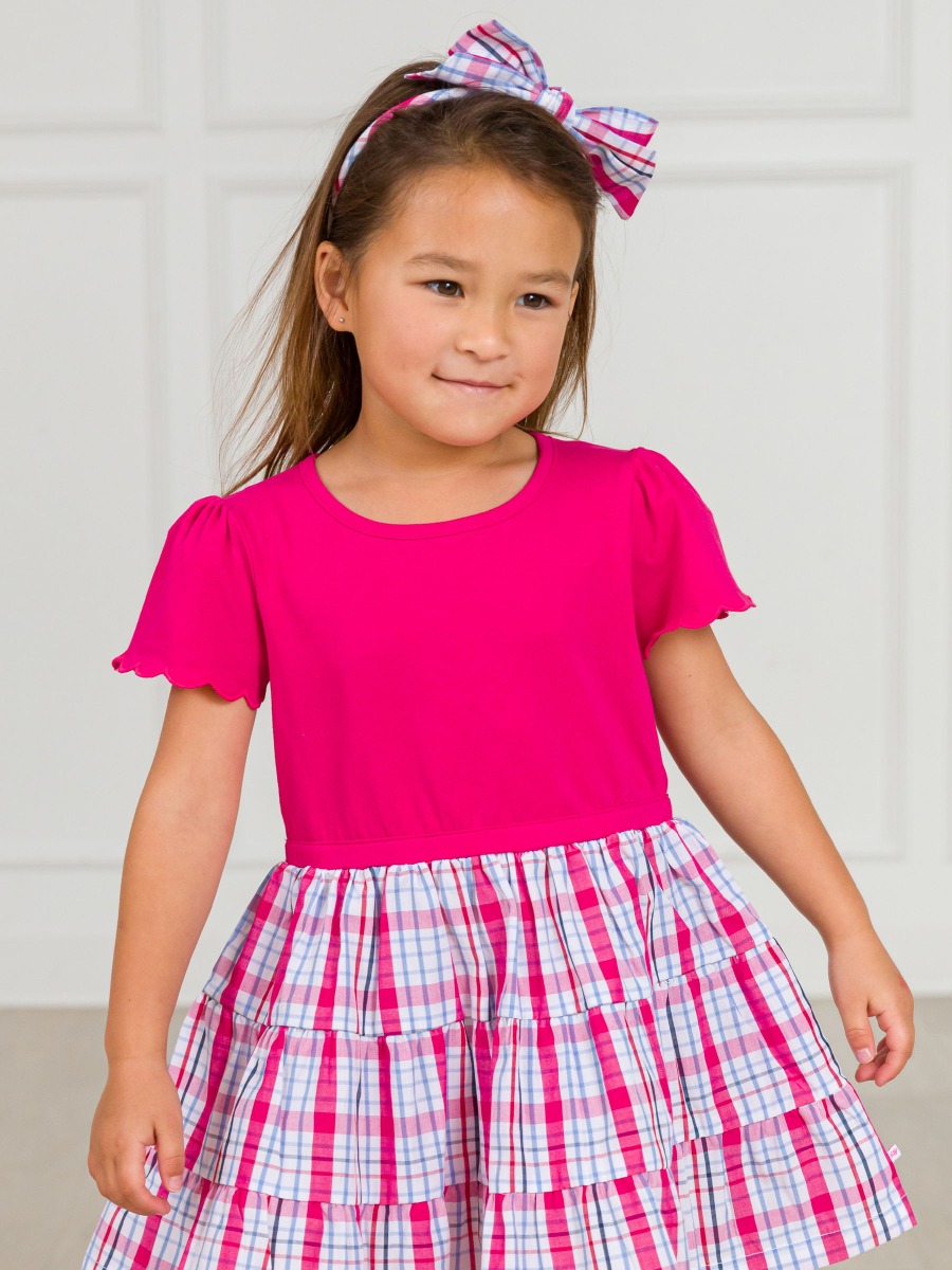 Adley Plaid Skinny Big Bow Headband