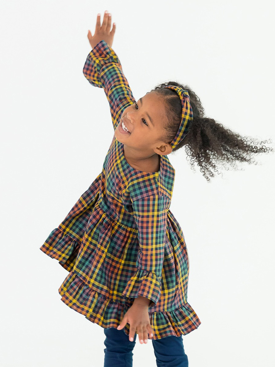 Harvest Rainbow Gingham Knotted Headband