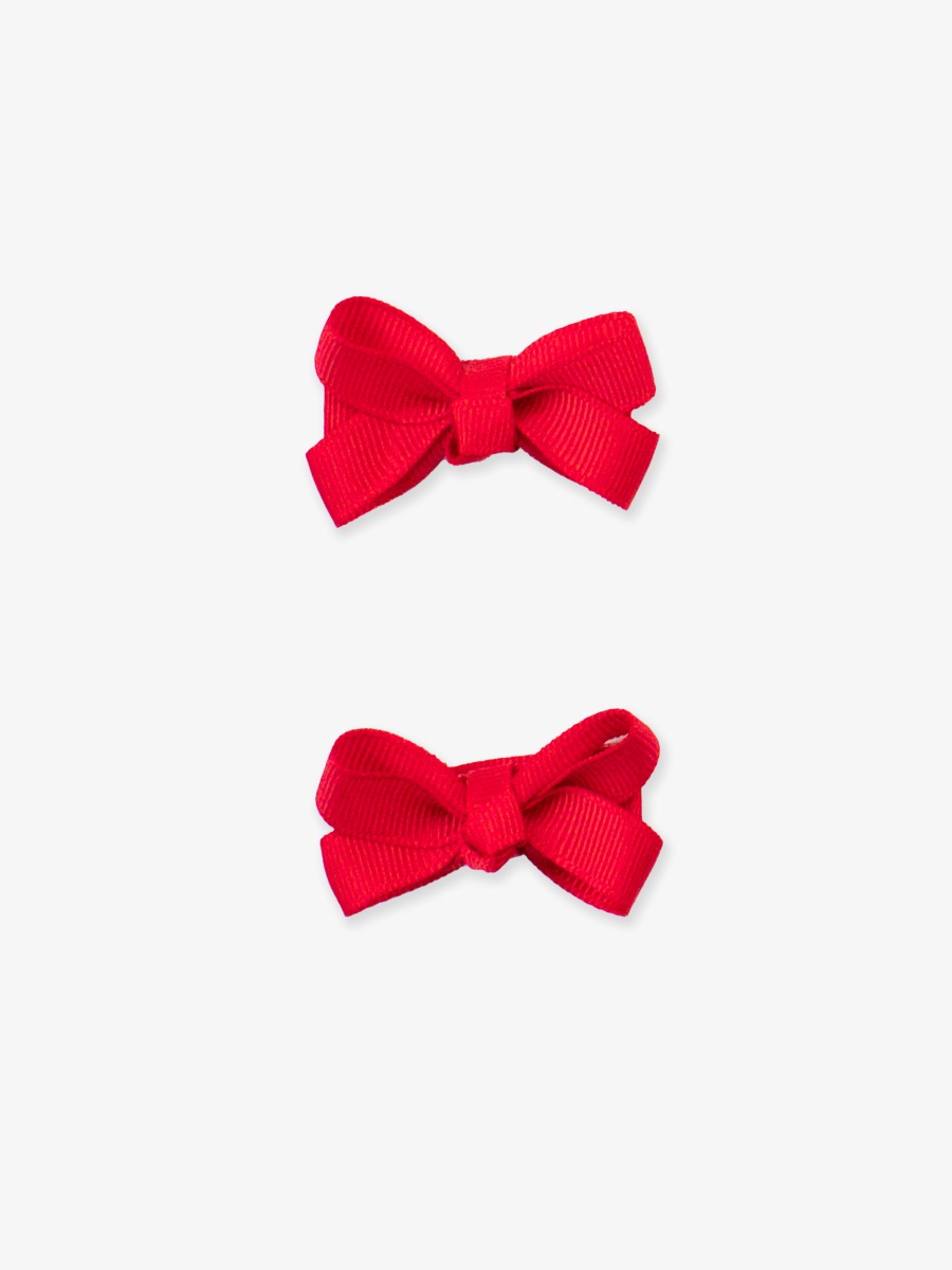 Red Small Bow Clip Set