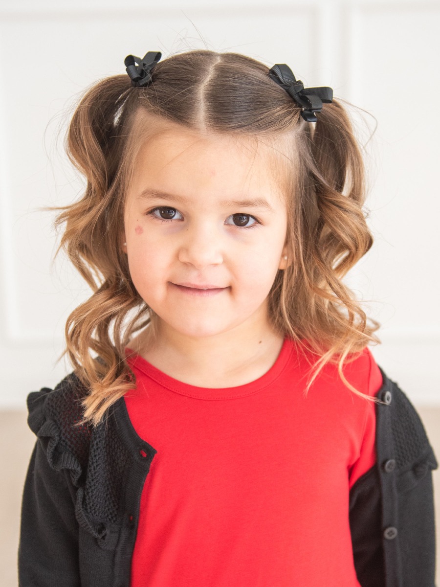 Black Small Bow Clip Set
