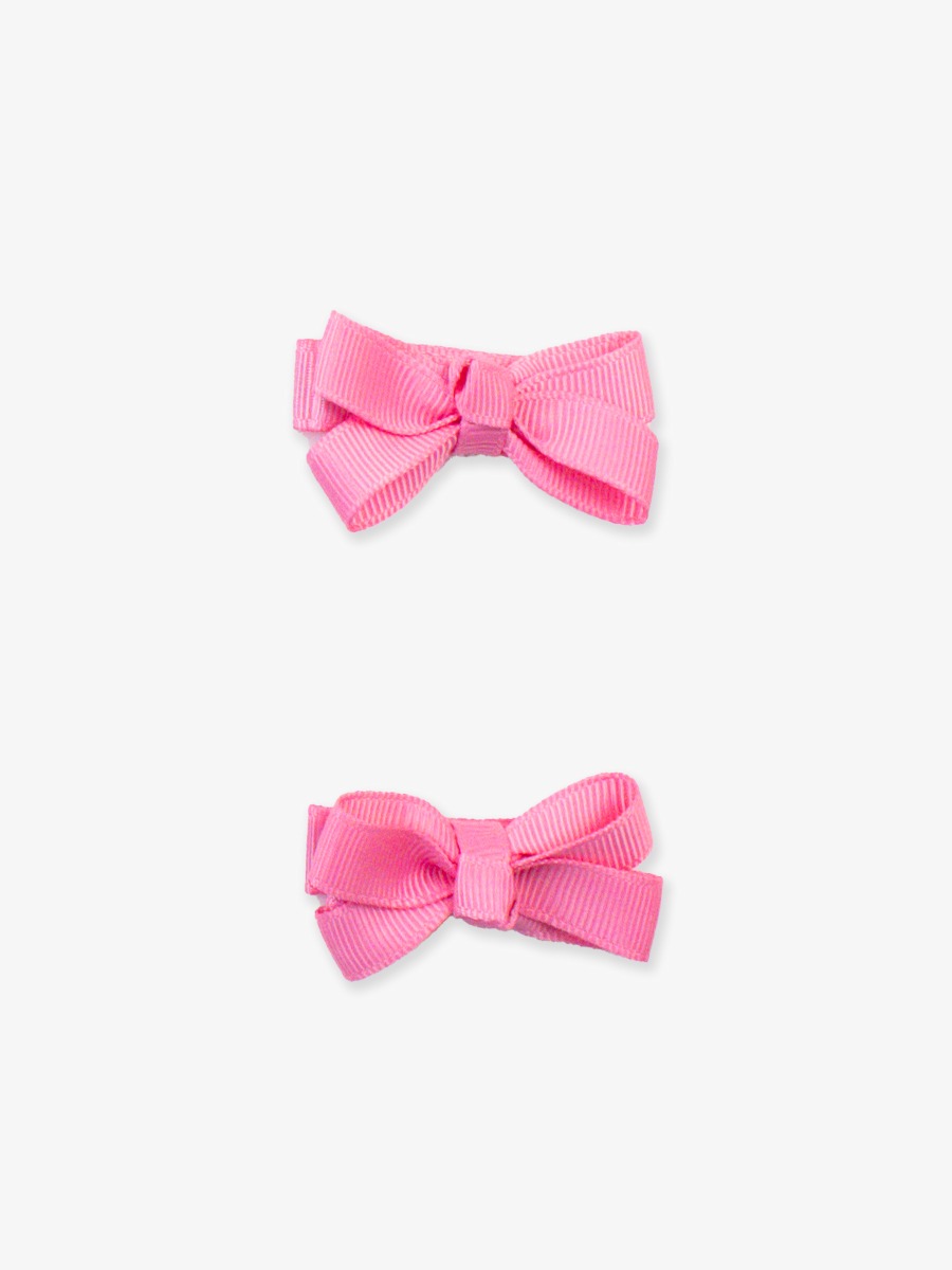 Bubblegum Pink Small Bow Clip Set