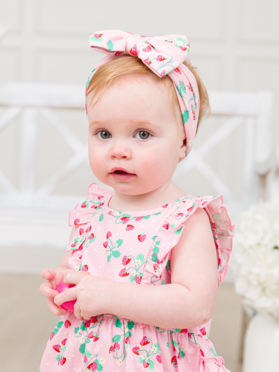 Sweet As Strawberries Viscose Big Bow Headband