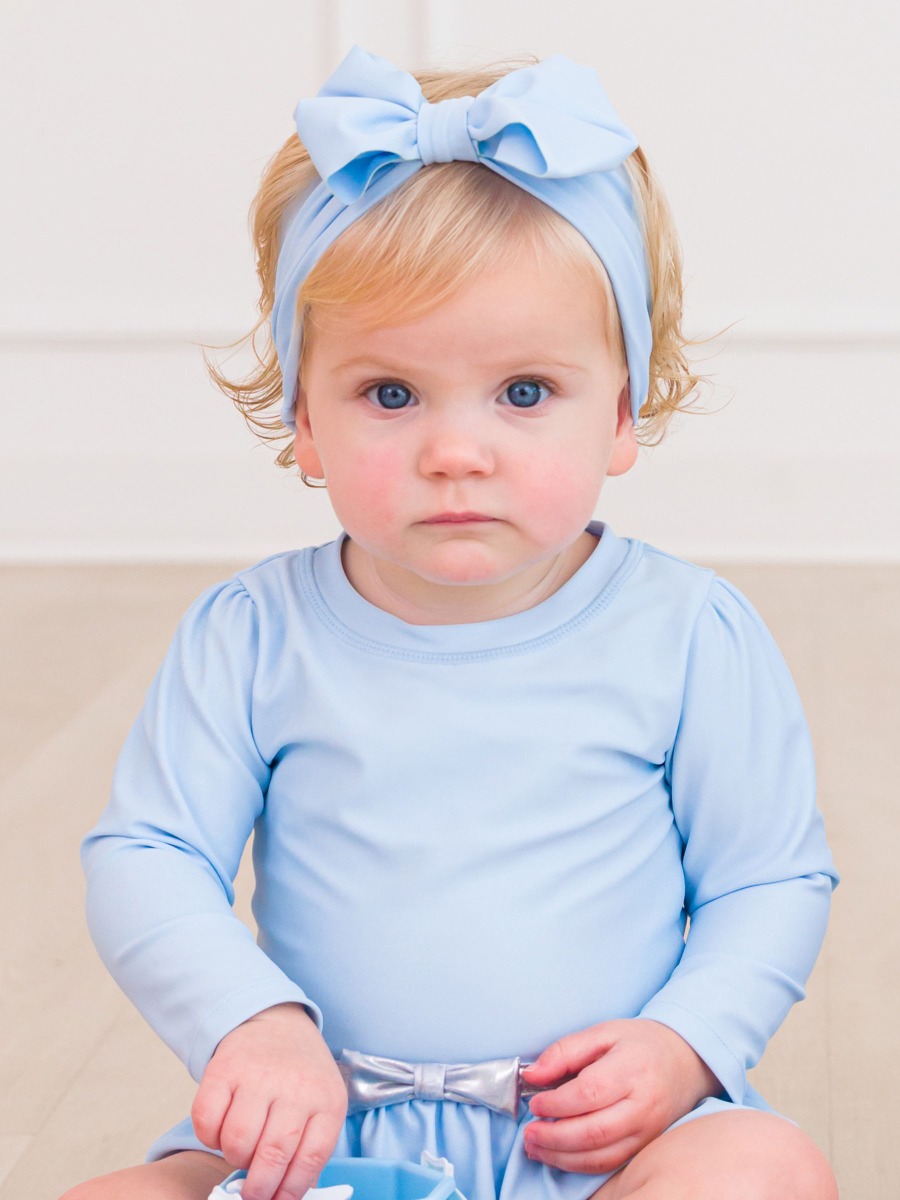 Light Blue Shimmer Swim Bow Headband