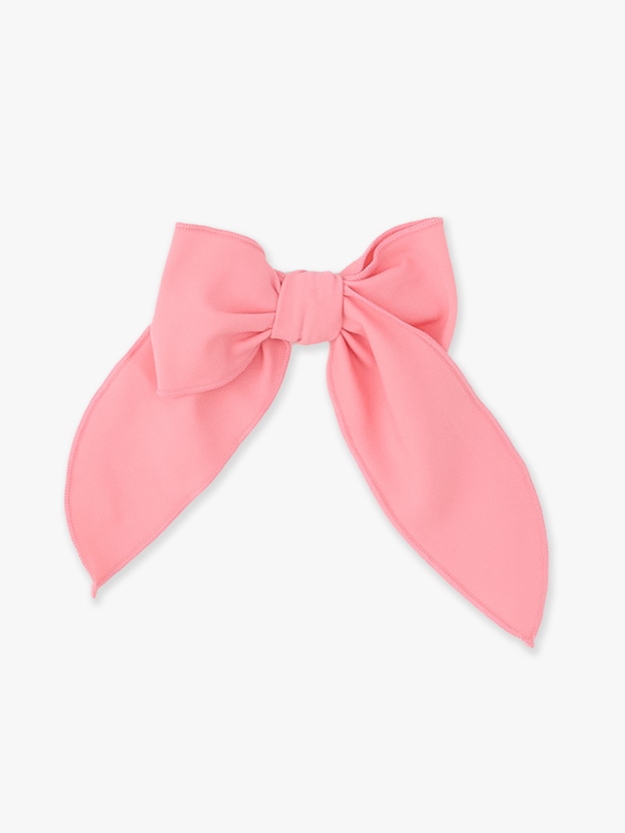 Line drawing of Bubblegum Pink Active Bow Clip. A dotted circle indicates the approximate location for personalization.