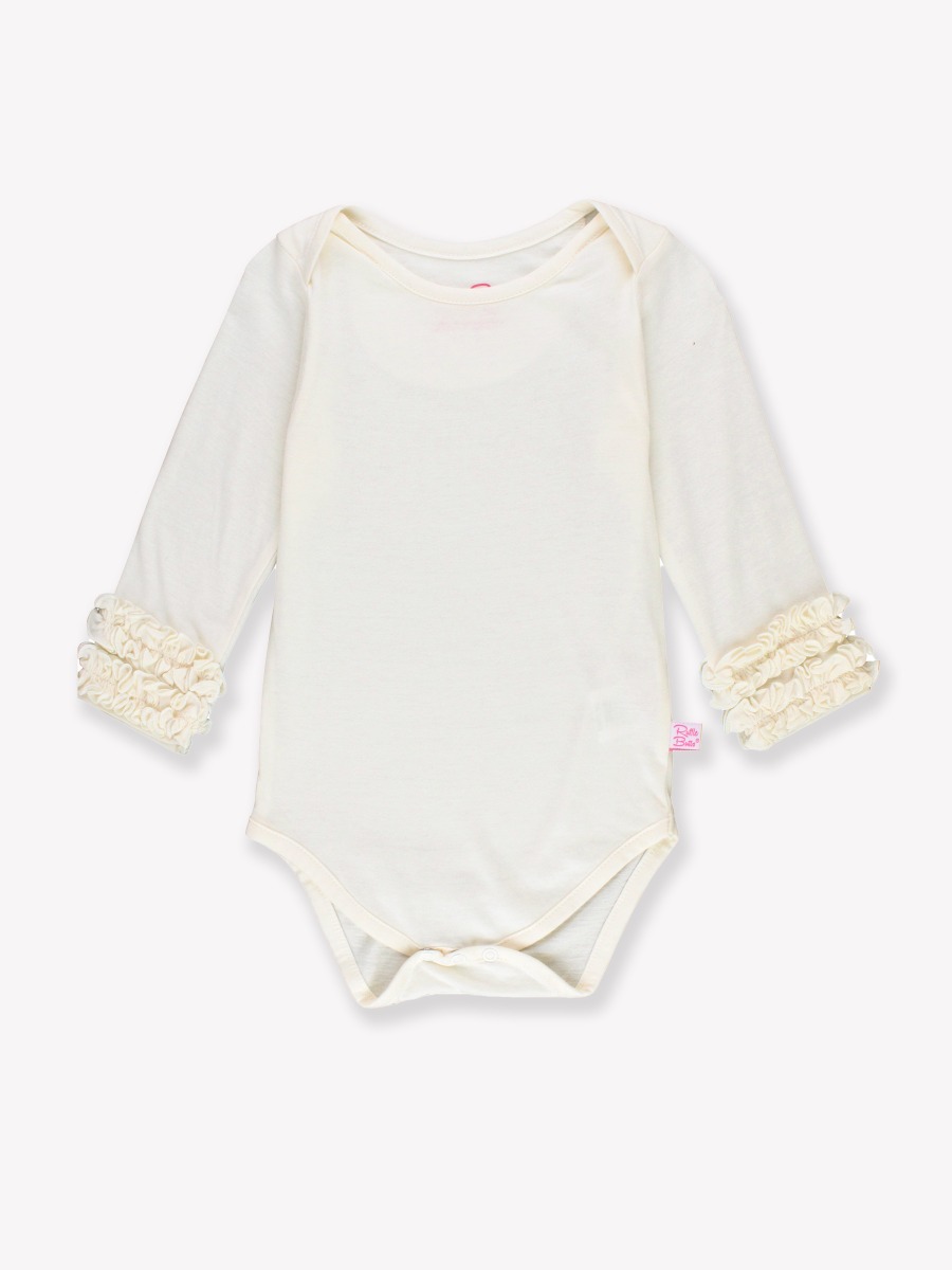 Ivory Ruffled Long Sleeve Layering Bodysuit