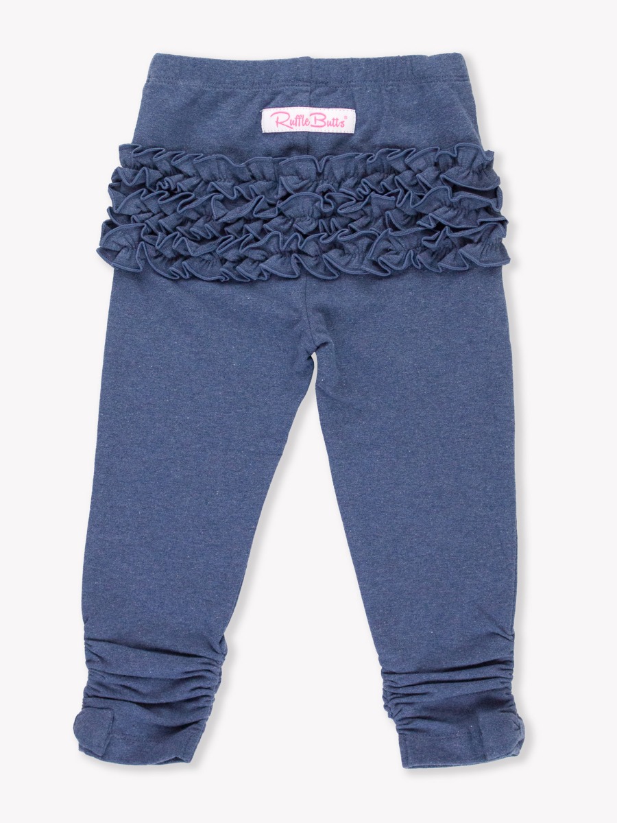Faux Denim Baby Ruched Bow Leggings - 0-3m