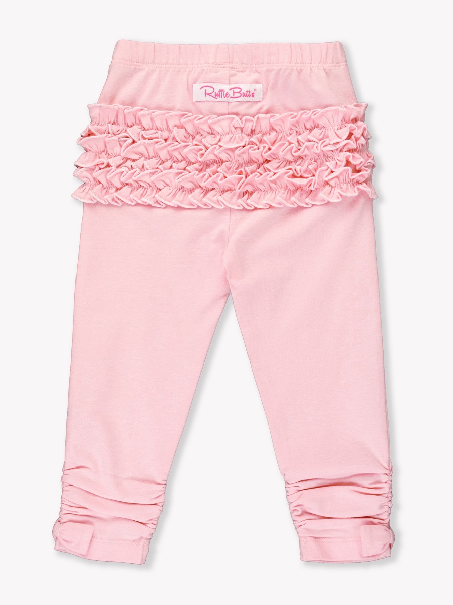 Pink Baby Ruched Bow Leggings
