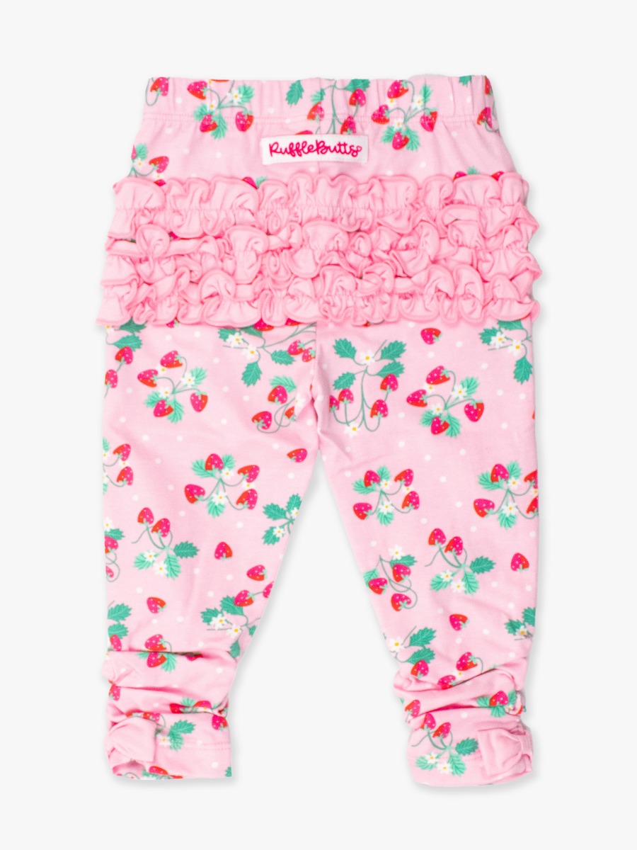 Sweet As Strawberries Baby Ruched Bow Leggings