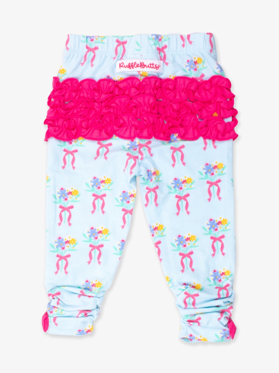 Bows and Bouquets Baby Ruched Bow Leggings