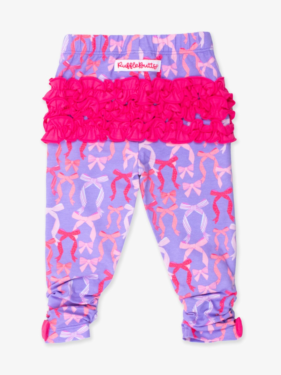 Rosy Ribbons Baby Ruched Bow Leggings
