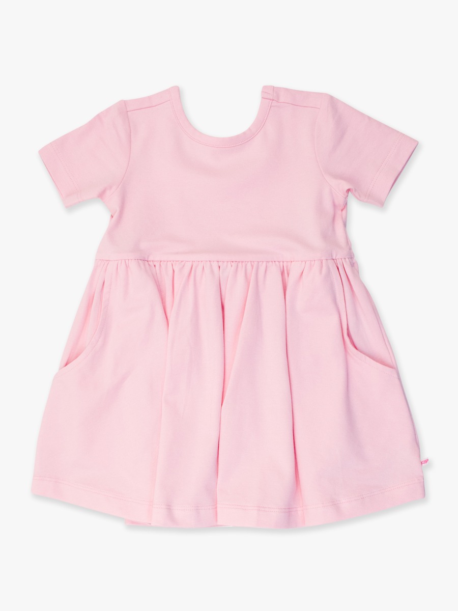 Pink Knit Short Sleeve Twirl Dress