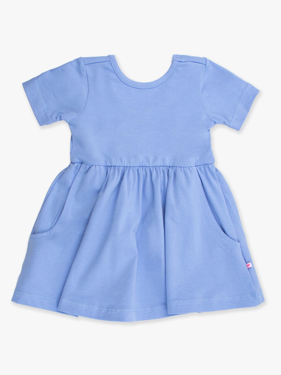 Periwinkle Blue Knit Short Sleeve Twirl Dress