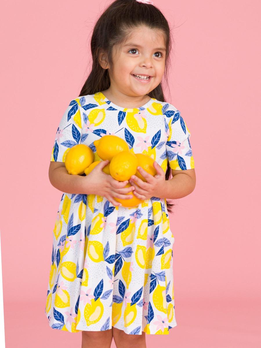 Lemon Capri Knit Short Sleeve Twirl Dress