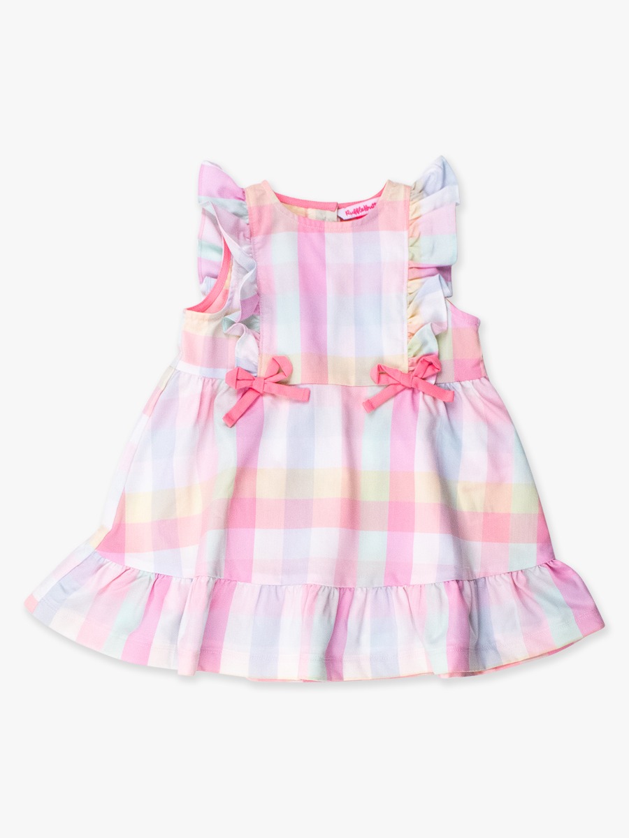 Picnic Plaid Sleeveless Pinafore Bow Dress
