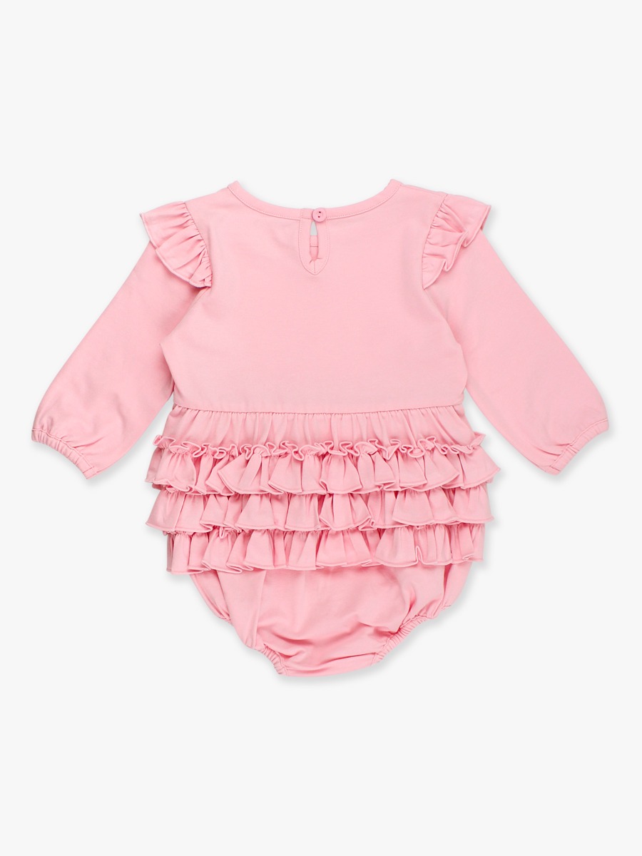 Knit Long Sleeve Flutter Bubble Romper | RuffleButts