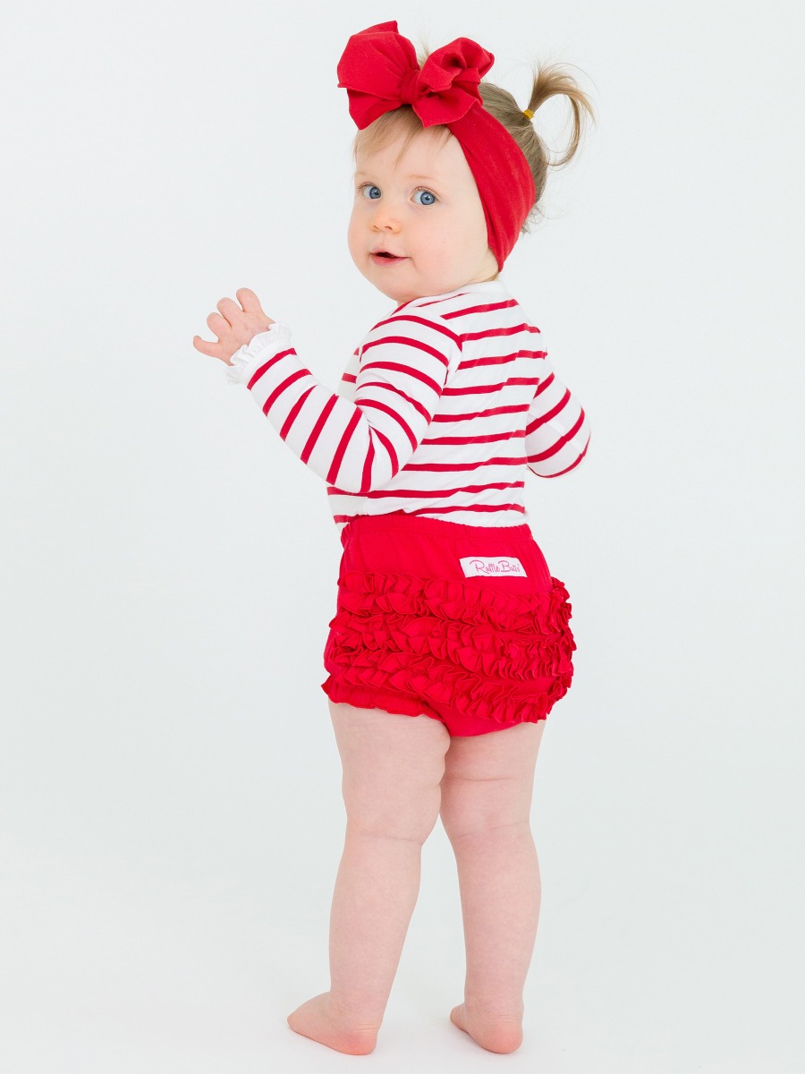 Red Knit RuffleButt Bloomer