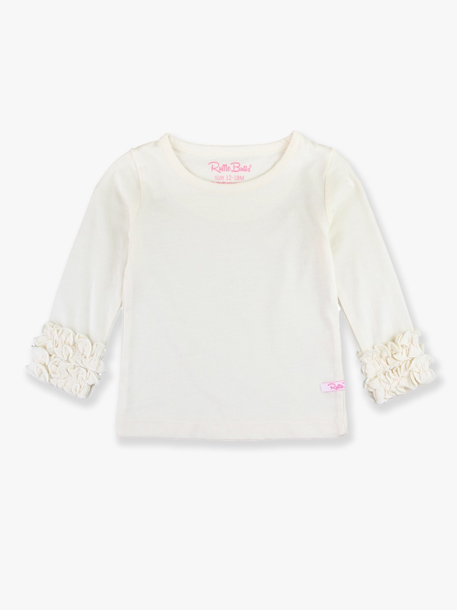 Ivory Ruffled Long Sleeve Layering Tee