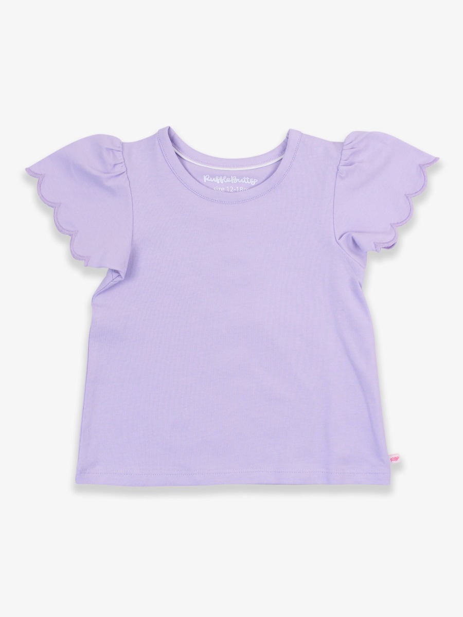 Lavender Short Sleeve Scallop Tee