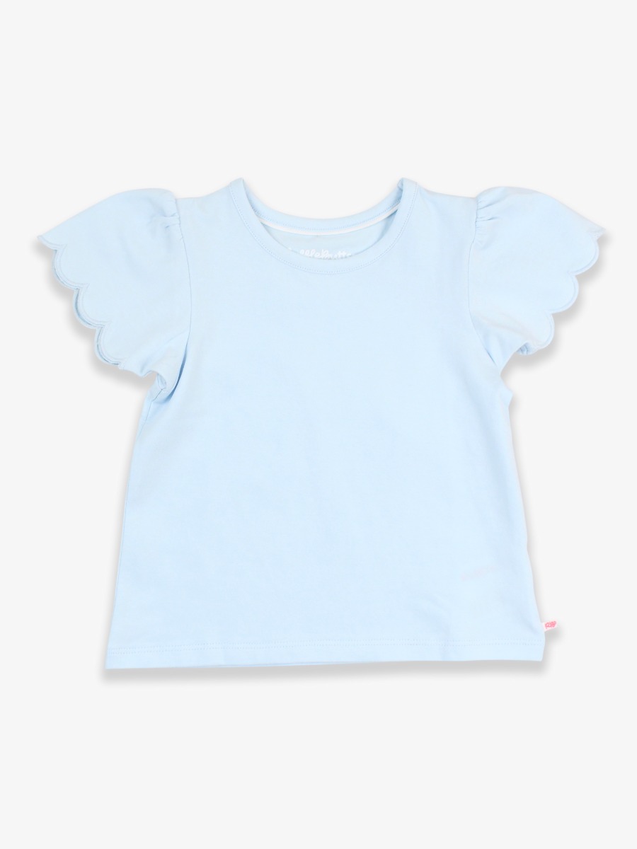 Light Blue Short Sleeve Scallop Tee