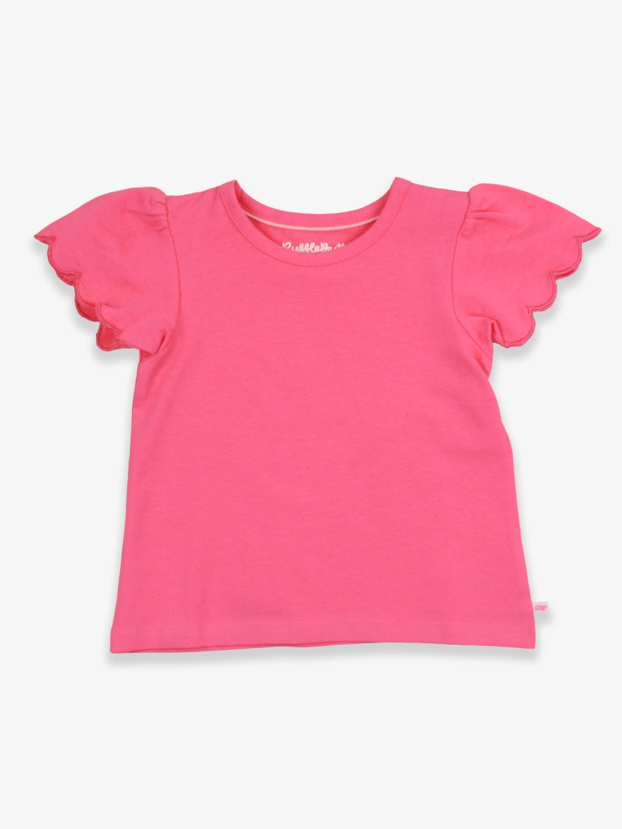 Hot Pink Short Sleeve Scallop Tee