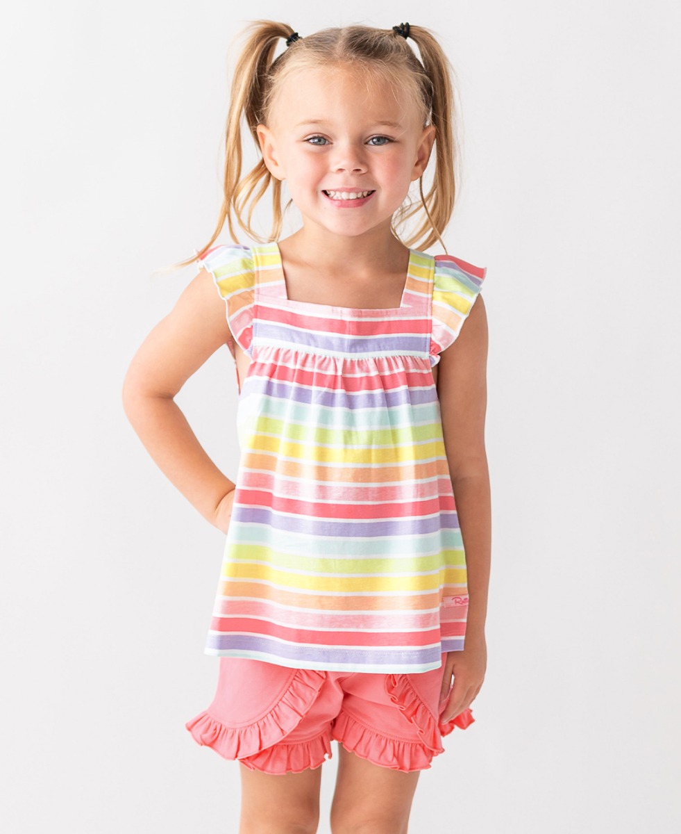 Rainbow Parade Square Neck Flutter Tank Knit
