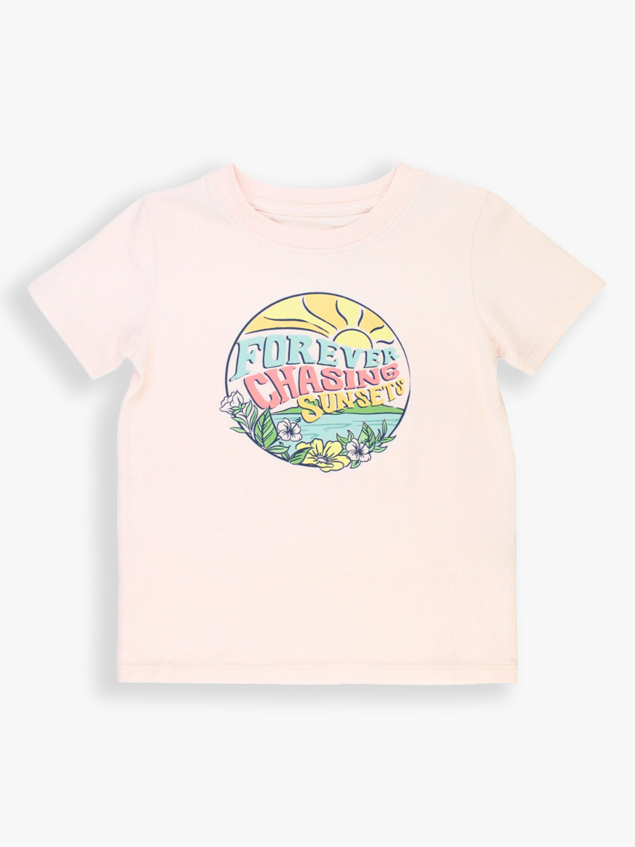 Girls' Pale Pink Short Sleeve Graphic Tee