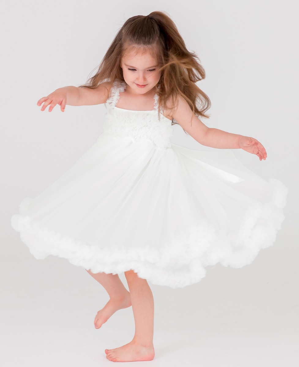 White Tulle Sleeveless Princess Petti Dress