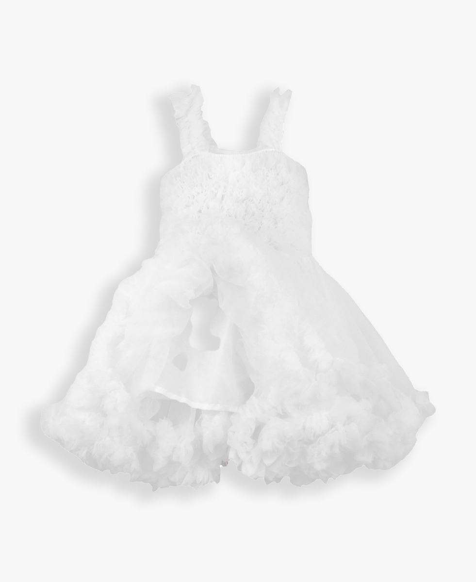 White Tulle Sleeveless Princess Petti Dress