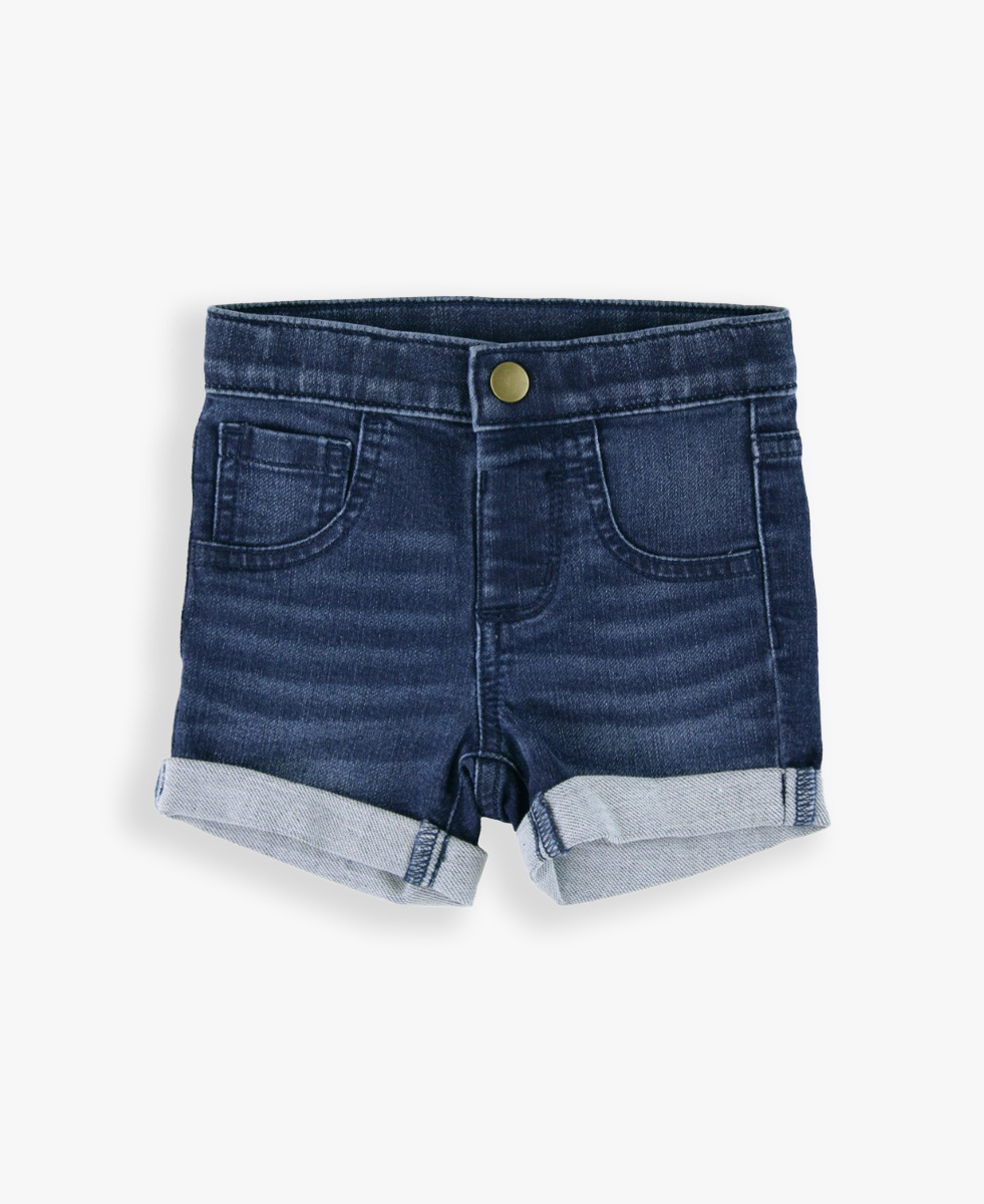 Medium Wash Girls' Stretch Denim Shorts