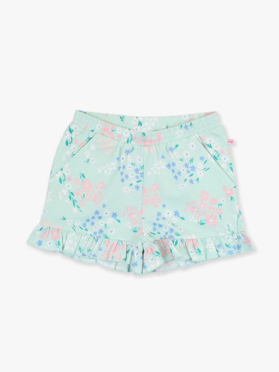 Mint Meadow Girls Knit Ruffle Trim Shorts