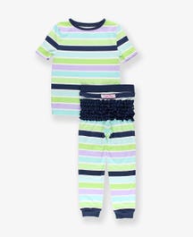 Toddler Girls Ruffled Short Sleeve Pajama Set