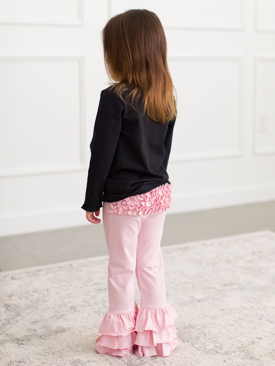 Baby Pink Ruffle Flare Pants
