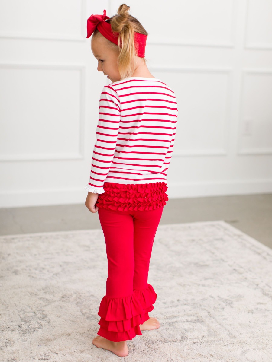 Baby Red Ruffle Flare Pants