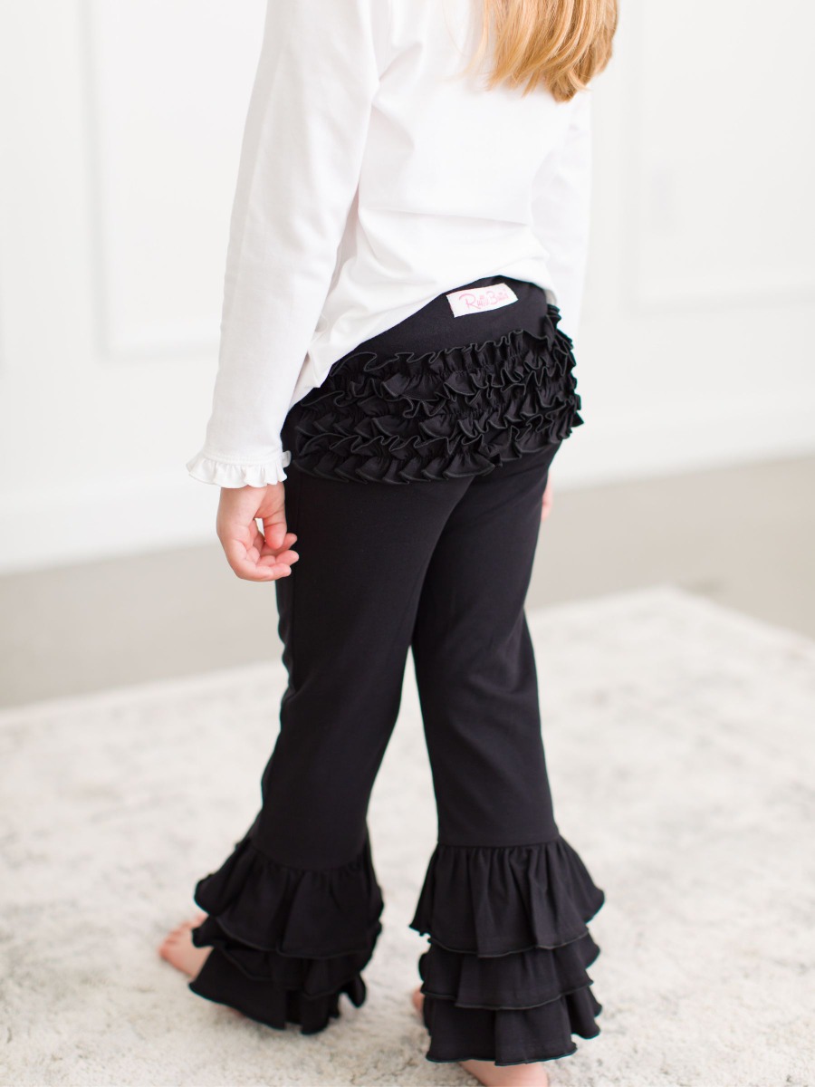 Baby Black Ruffle Flare Pants